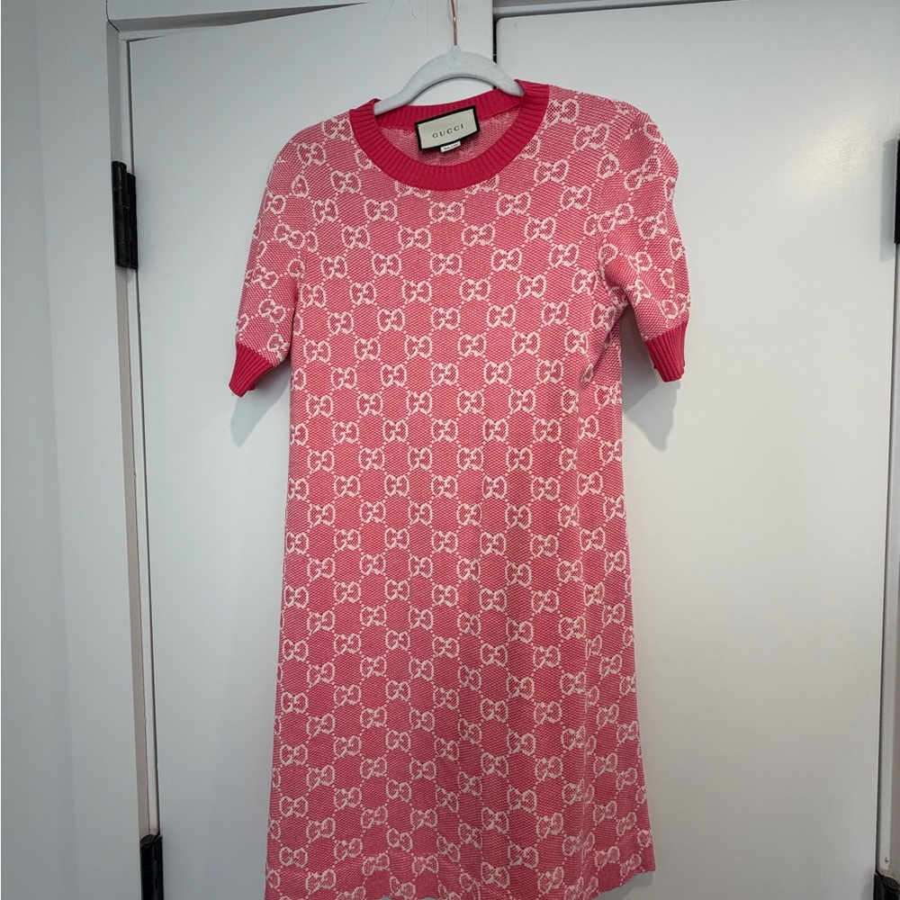 Gucci Pink Logo Mini Dress